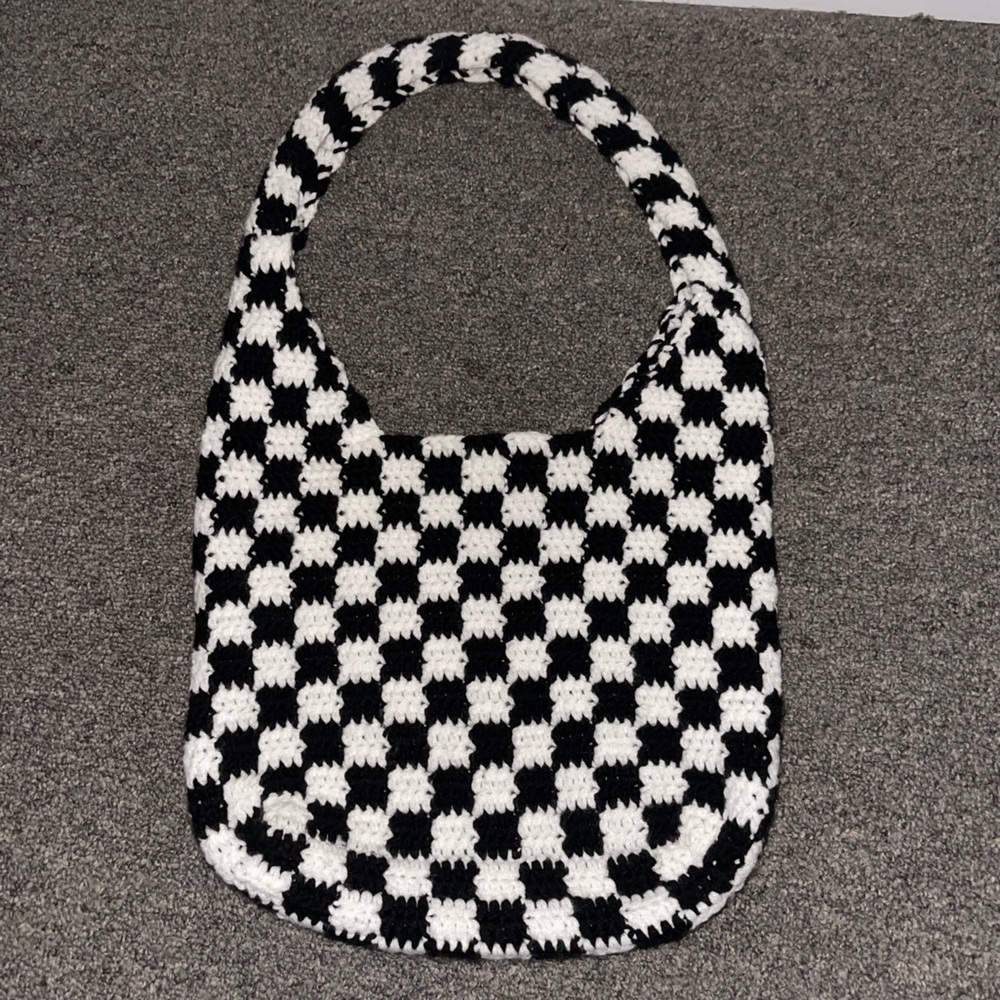 Crochet checkered bag!